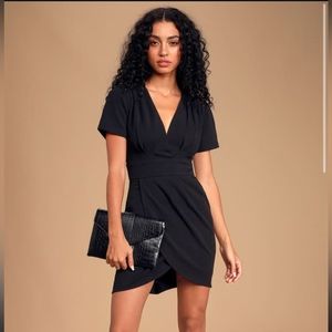 Lulus Marena Black Short sleeve mini dress